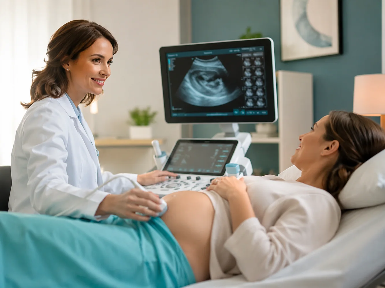 Consulta ginecológica con ultrasonido